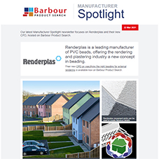 Our latest Manufacturer Spotlight newsletter focuses on Renderplas and their new CPD, hosted on Barbour Product Search